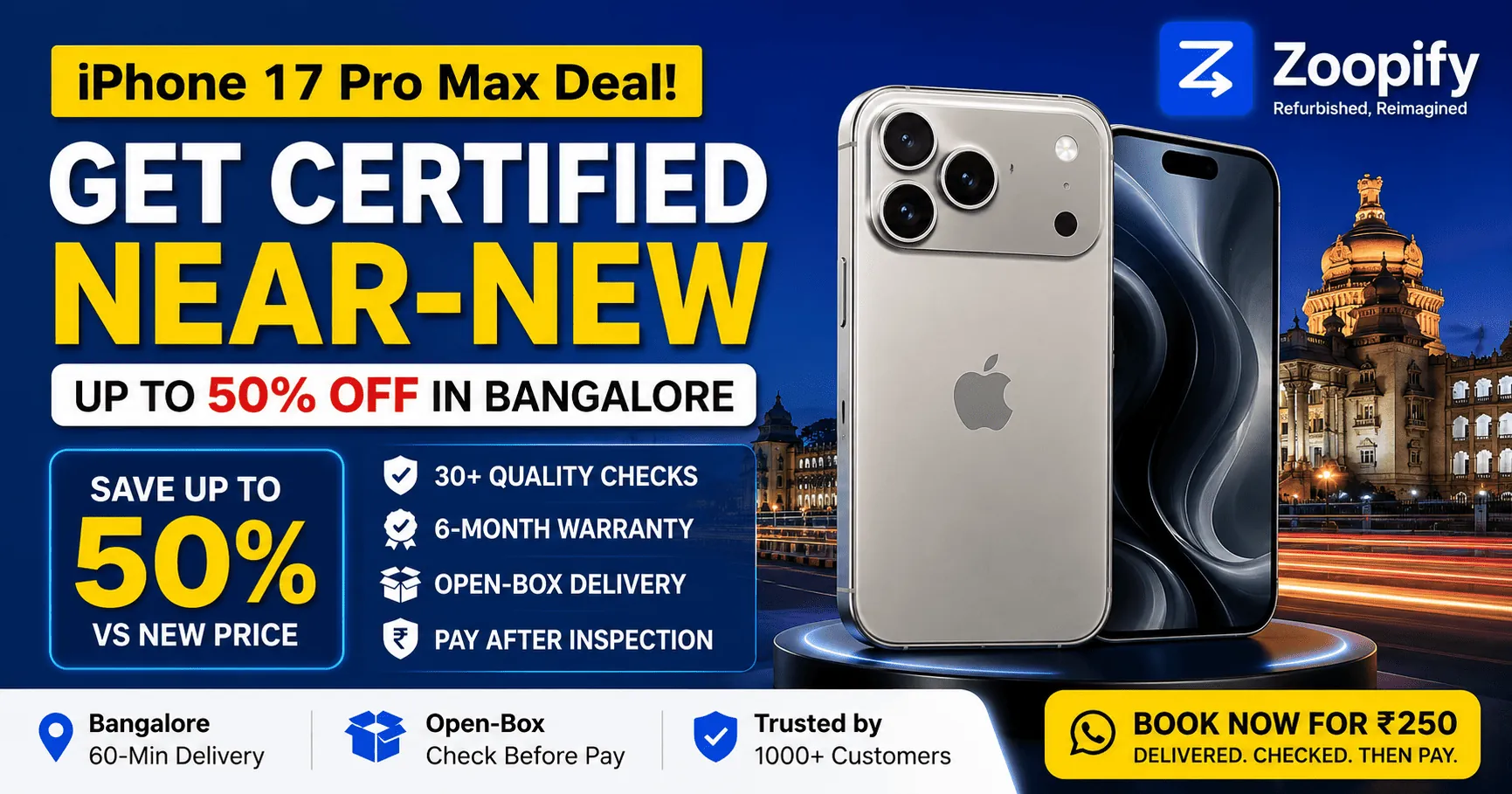 iPhone 17 Pro Max Deal: How to Get a Certified Near-New One at Up to 50% Off in Bangalore